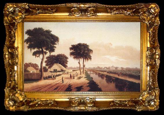 framed  unknow artist Cotton Plantation, ta009-2